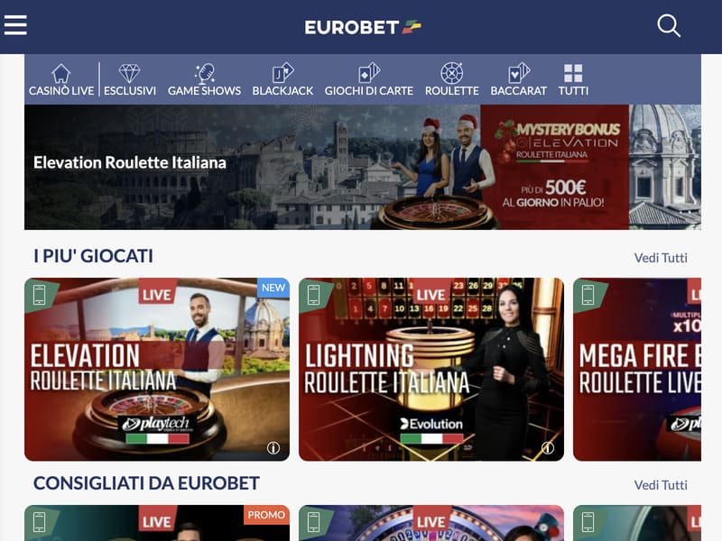 Modi per depositare sul sito ufficiale del casinò Eurobet